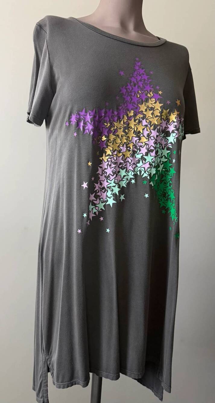 NEW LAUREN MOSHI women's mirabella star dress in grey